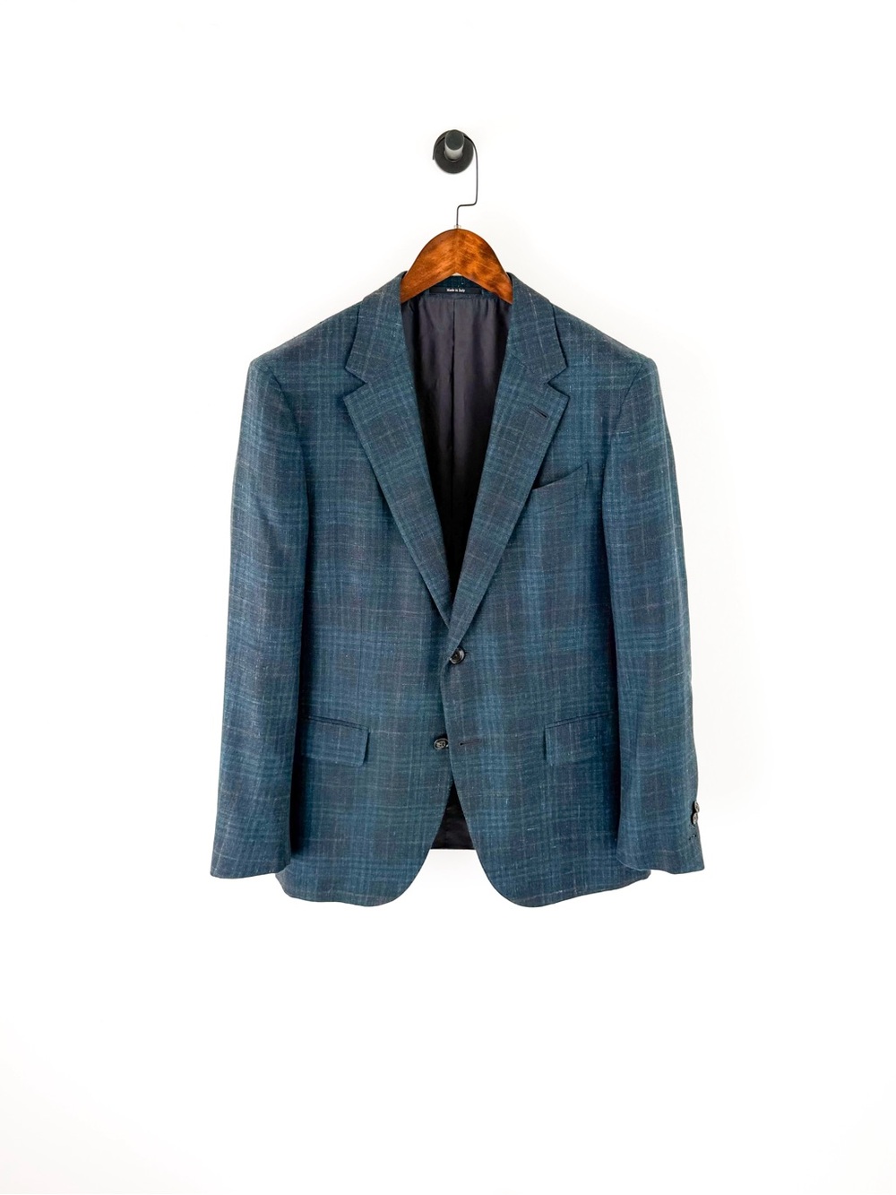 NEW Ermenegildo Zegna Cashmere Milano Easy Teal Plaid Sport Coat Men Blazer 40R - Picture 3 of 16